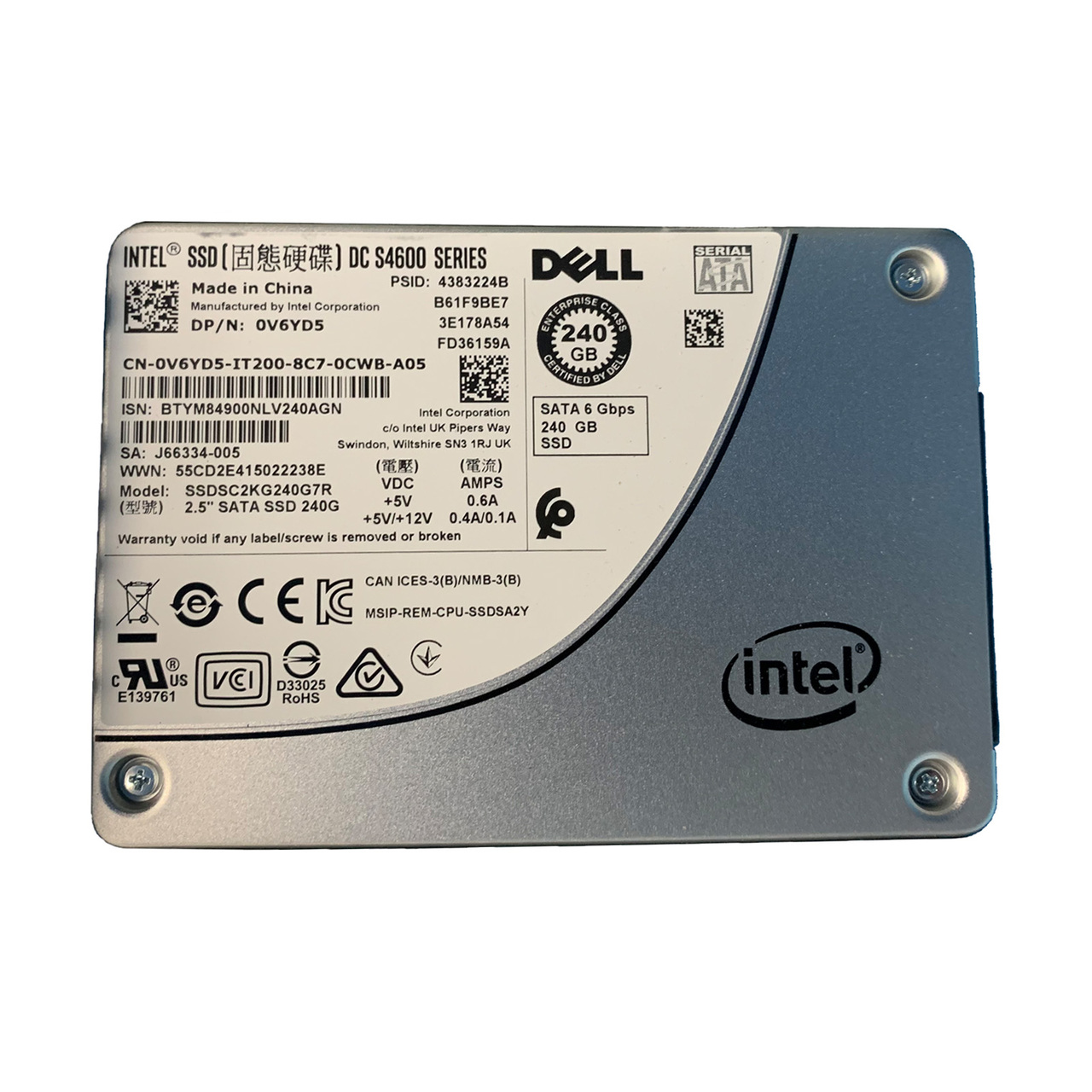 Dell - V6YD5 - 240GB 2.5" SATA 6Gb/s Solid State Drive
